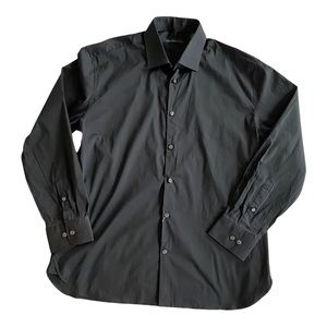 NWT John Varvatos Black Stretch Dress Shirt 16 1/2 Neck 32-33 Sleeve Cotton Slim